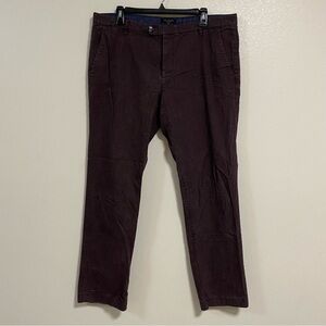 Ted Baker Pants mens 36R purple cotton slim Twill trouser pants London Men